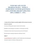 NURS 5663 ADVANCED&NewLine;PHARMACOLOGY - WEEK 9&colon;&NewLine;ENDOCRINE SYSTEMS QUESTIONS&NewLine;AND ANSWERS&vert; 2026&sol;2027 UPDATED &vert;&NewLine;100&percnt; CORRECT - TWU&period;