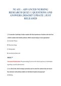 NU 631 &ndash; ADVANCED NURSING&NewLine;RESEARCH QUIZ 1 &vert; QUESTIONS AND&NewLine;ANSWERS &vert;2026&sol;2027 UPDATE &vert; JUST&NewLine;RELEASED