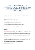 NU 631 &ndash; ADVANCED HEALTH&NewLine;ASSESSMENT QUIZ 2 &vert; QUESTIONS AND&NewLine;ANSWERS &vert;2026&sol;2027 UPDATE &vert; JUST&NewLine;RELEASED
