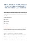 NU 631 ADVANCED PHARMACOLOGY&NewLine;QUIZ 3 &vert; QUESTIONS AND ANSWERS&NewLine;&vert;2026&sol;2027 UPDATE &vert; JUST RELEASED