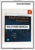 Solutions Manual for Introduction to Mathematical Statistics by Hogg&comma; 2018 &lpar;8th Edition&rpar; - Graded A&plus; Comprehensi&period;&period;&period;