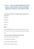 NU 631 &ndash; ADVANCED PHARMACOLOGY&NewLine;QUIZ 4 &vert; QUESTIONS AND ANSWERS&NewLine;&vert;2026&sol;2027 UPDATE &vert; JUST RELEASED