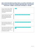 2019 ATI FUNDAMENTALS PRACTICE A&comma; B&comma; & FINAL REVIEW&comma; ATI&NewLine;FUNDAMENTALS REVIEW 2019&lpar;REVISED 2024&rpar; REAL QUESTIONS &NewLine;WITH 100&percnt; CORRECT DETAILED ANSWERS &sol;A&plus; GRADE