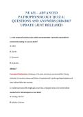 NU 631 &ndash; ADVANCED&NewLine;PATHOPHYSIOLOGY QUIZ 6 &vert;&NewLine;QUESTIONS AND ANSWERS &vert;2026&sol;2027&NewLine;UPDATE &vert; JUST RELEASED