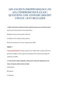 ADVANCED PATHOPHYSIOLOGY &lpar;NU&NewLine;631&rpar; COMPREHENSIVE EXAM &vert;&NewLine;QUESTIONS AND ANSWERS &vert;2026&sol;2027&NewLine;UPDATE &vert; JUST RELEASED