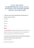 NU 631 ADVANCED&NewLine;PATHOPHYSIOLOGY FINAL EXAM &vert;&NewLine;QUESTIONS AND ANSWERS &vert;2026&sol;2027&NewLine;UPDATE &vert; JUST RELEASED