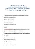 NU 631 &ndash; ADVANCED&NewLine;PATHOPHYSIOLOGY QUIZ 6 &vert;&NewLine;QUESTIONS AND ANSWERS &vert;2026&sol;2027&NewLine;UPDATE &vert; JUST RELEASED