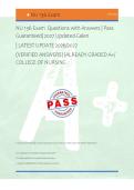 NU 136 Exam  Questions with Answers &vert; Pass &NewLine;Guaranteed&vert; 2027 Updated-Galen &NewLine;&vert; LATEST UPDATE 2026&sol;2027 &NewLine;&lpar;VERIFIED ANSWERS&rpar; &vert;ALREADY GRADED A&plus;&sol; &NewLine;COLLEGE OF NURSING 