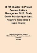 IT PM Chapter 10&colon; Project Communications Management 2026 &vert; Study Guide&comma; Practice Questions&comma; Answers&comma; Rationales & Exam Review