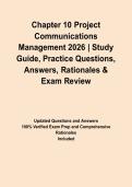 Chapter 10 Project Communications Management 2026 &vert; Study Guide&comma; Practice Questions&comma; Answers&comma; Rationales & Exam Review&NewLine;&NewLine;