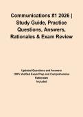 Communications &num;1 2026 &vert; Study Guide&comma; Practice Questions&comma; Answers&comma; Rationales & Exam Review