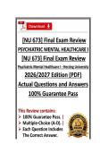 NU 673 Psychiatric Mental Healthcare I final Exam Review &vert; Herzing &vert;Q&A&vert; 26&sol;27 actual &lpar;PDF&rpar;