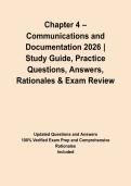Chapter 4 &ndash; Communications and Documentation 2026 &vert; Study Guide&comma; Practice Questions&comma; Answers&comma; Rationales & Exam Review&NewLine;&NewLine;