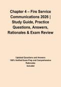 Chapter 4 &ndash; Fire Service Communications 2026 &vert; Study Guide&comma; Practice Questions&comma; Answers&comma; Rationales & Exam Review&NewLine;&NewLine;