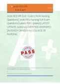 2026 HESI RN Exit 1 Exam &vert; NGN Nursing &NewLine;Questions &vert; 2026 HESI Nursing Exit Exam &NewLine;Questions &lpar;Latest PDF Update&rpar;&vert; LATEST &NewLine;UPDATE 2026&sol;2027 &lpar;VERIFIED ANSWERS&rpar; &NewLine;&vert;ALREADY GRADED A&plus;&sol; COLLEGE OF &NewLine;NURSING 