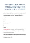 PSY 7713 WEEK 6 QUIZ&colon; ADVANCED&NewLine;ETHICS IN ABA &vert; QUESTIONS AND&NewLine;ANSWERS &vert;2026&sol;2027 UPDATE &vert; JUST&NewLine;RELEASED&period; CAPELLA UNIVERSITY
