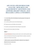 ADVANCED APPLIED BEHAVIOR&NewLine;ANALYSIS - RESEARCH AND&NewLine;MEASUREMENT &vert; QUESTIONS AND&NewLine;ANSWERS &vert;2026&sol;2027 UPDATE &vert; JUST&NewLine;RELEASED&period; CAPELLA UNIVERSITY