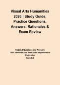 Visual Arts Humanities 2026 &vert; Study Guide&comma; Practice Questions&comma; Answers&comma; Rationales & Exam Review
