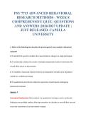 PSY 7713 ADVANCED BEHAVIORAL&NewLine;RESEARCH METHODS - WEEK 8&NewLine;COMPREHENSIVE QUIZ &vert; QUESTIONS&NewLine;AND ANSWERS &vert;2026&sol;2027 UPDATE &vert;&NewLine;JUST RELEASED&period; CAPELLA&NewLine;UNIVERSITY