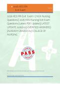 2026 HESI RN Exit Exam 2 &vert; NGN Nursing Questions &vert; 2026 HESI Nursing Exit Exam Questions &lpar;Latest PDF Update&rpar;&vert; LATEST UPDATE 2026&sol;2027 &lpar;VERIFIED ANSWERS&rpar; &vert;ALREADY GRADED A&plus;&sol; COLLEGE OF NURSING