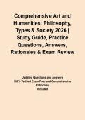 Comprehensive Art and Humanities&colon; Philosophy&comma; Types & Society 2026 &vert; Study Guide&comma; Practice Questions&comma; Answers&comma; Rationales & Exam Review&NewLine;&NewLine;