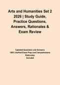 Arts and Humanities&colon; Arts and Humanities Study 2026 &vert; Study Guide&comma; Practice Questions&comma; Answers&comma; Rationales & Exam Review&NewLine;&NewLine;