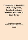 Introduction to Humanities 2026 &vert; Study Guide&comma; Practice Questions&comma; Answers&comma; Rationales & Exam Review