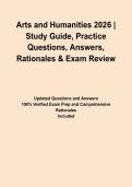 Arts and Humanities 2026 &vert; Study Guide&comma; Practice Questions&comma; Answers&comma; Rationales & Exam Review