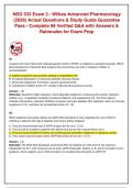 NSG 533 EXAM 3 WILKES ADVANCED PHARMACOLOGY ACTUAL QUESTIONS AND STUDY GUIDE WITH VERIFIED ANSWERS AND RATIONALES&vert; INSTANT DOWNLOAD