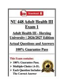 NU448&sol;NU 448 Adult Health III Exam 1 &vert; Herzing University &vert;Q&A&vert; 26&sol;27 Actual &lpar;PDF&rpar;