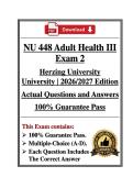 NU448&sol;NU 448 Adult Health III Exam 2 &vert; Herzing University &vert;Q&A&vert; 26&sol;27 Actual &lpar;PDF&rpar;