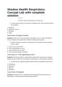 Shadow Health Respiratory Concept Lab with complete solution