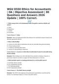 WGU D550 Ethics for Accountants &vert; OA &vert; Objective Assessment &vert; 80 Questions and Answers 2026 Update &vert; 100&percnt; Correct&period;