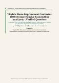 Virginia Home Improvement Contractor &lpar;HIC&rpar;&NewLine;&vert; Virginia Department of Professional and Occupational Regulation&NewLine;&vert; Academic Year 2026&sol;2027&NewLine;&vert; Comprehensive Licensing Examination&NewLine;&vert; 140 Verified Questions and Correct Answer Rationales