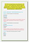 NLN NEX Nursing Entrance Exam Questions with &NewLine;Answers &vert; Latest Update 2027 National League for &NewLine;Nursing &lpar;NLN&rpar; &vert; Nursing Entrance Exam &lpar;NEX&rpar; &vert;100 &NewLine;High-Yield Practice Questions with Verified Answers & &NewLine;Detailed Rationales &vert; BRAND NEW&excl;&excl;&excl; 