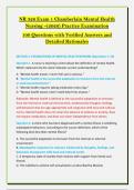 NR 326 Exam 1 Chamberlain Mental Health &NewLine;Nursing &ndash;&lpar;2026&rpar; Practice Examination &NewLine;100 Questions with Verified Answers and &NewLine;Detailed Rationales