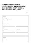 NUR 641E MIDTERM EXAM QUESTIONS AND ANSWERS &vert; NUR 641E MIDTERM STUDY GUIDE & PRACTICE TEST 2026&sol;2027