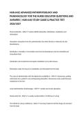 NUR-641E ADVANCED PATHOPHYSIOLOGY AND PHARMACOLOGY FOR THE NURSE EDUCATOR QUESTIONS AND ANSWERS &vert; NUR-641E STUDY GUIDE & PRACTICE TEST 2026&sol;2027