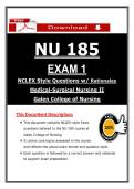 Galen NU 185 Exam 1 &ndash; Medical-Surgical Nursing II &lpar;Newest 2026&sol;2027&rpar; PDF &vert; 100&percnt; Correct