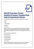 SHS 250 Final Exam &ndash; Practice Questions and Answers &vert; Complete Study Guide and Comprehensive Review
