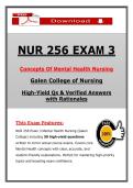 NUR 256 Exam 3 &lpar;Latest 2026&sol;2027&rpar; Galen Mental Health Nursing &ndash; Actual Questions & Answers &lpar;A&plus; Graded&rpar; &vert; Updated PDF