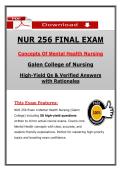NUR 256 Final Exam &lpar;Latest 2026&sol;2027&rpar; Galen Mental Health Nursing &ndash; Actual Questions & Answers &lpar;A&plus; Graded&rpar; &vert; Updated PDF