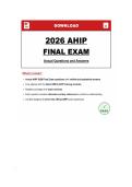 2026 AHIP Final Exam &ndash; Exam-Style Practice Questions with Answers & Rationales