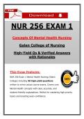 NUR 256 Exam 1 &lpar;Latest 2026&sol;2027&rpar; Galen Mental Health Nursing &ndash; Actual Questions & Answers &lpar;A&plus; Graded&rpar; &vert; Updated PDF