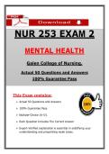 NUR 253 Exam 2 &lpar;Latest 2026&sol;2027&rpar; Galen Mental Health Nursing &ndash; Actual Questions & Answers &lpar;A&plus; Graded&rpar; &vert; Updated PDF