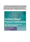 Test Bank for Evidence-Based Physical Examination&colon; Best Practices for Health and Well-Being Assessment&comma; 2nd Edition by Kate Sustersic Gawlik&comma; Bernadette Mazurek Melnyk & Alice M&period; Teall &vert; Chapters 1&ndash;30 &vert; Questions & Answers &vert; 2027&NewLine;