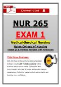 NUR 265 Exam 1 &lpar;Latest 2026&sol;2027&rpar; Galen Medical-Surgical Nursing &ndash; Actual Questions & Answers &lpar;A&plus; Graded&rpar; &vert; Updated PDF