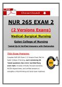 NUR 265 Exam 2 &lpar;2 Exam Sets&rpar; &ndash; Galen Medical-Surgical Nursing &lpar;Latest 2026&sol;2027&rpar; Actual Questions & Answers &lpar;A&plus; Graded&rpar; &vert; Updated PDF