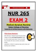 NUR 265 Exam 2 &ndash; Galen Medical-Surgical Nursing &lpar;Latest 2026&sol;2027&rpar; Actual Questions & Answers &lpar;A&plus; Graded&rpar; &vert; Updated PDF