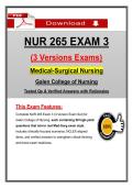NUR 265 Exam 3 &lpar;3 Exam Sets&rpar; &ndash; Galen Medical-Surgical Nursing &lpar;Latest 2026&sol;2027&rpar; Actual Questions & Answers &lpar;A&plus; Graded&rpar; &vert; Updated PDF